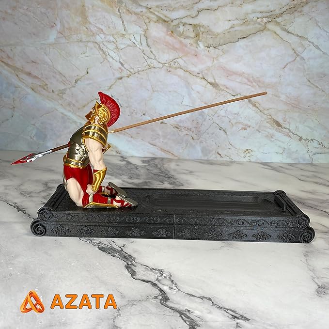 Roman Warrior Incense Holder & Ashtray Box – Ancient Greek Spartan Decor Statue Incense Burner with Historical Warrior Aesthetic, an Artifact of Ancient Betrayal and Valor