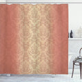 Ambesonne Vintage Shower Curtain, Antique Baroque Floral Swirling Patterns Victorian Vintage Retro Style, Cloth Fabric Bathroom Decor Set with Hooks, 69" W x 84" L, Salmon Peach