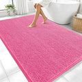 OLANLY Large Bathroom Rugs 70x46, Extra Soft Absorbent Chenille Bath Rugs, Rubber Backing Quick Dry, Machine Washable Bath Mats for Bathroom Floor, Tub and Shower, Home Decor Accessories, Hot Pink