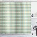 Ambesonne Geometric Shower Curtain, Rhombus Pattern with Retro Design Inspirations Vintage Argyle Arrangement, Cloth Fabric Bathroom Decor Set with Hooks, 69" W x 70" L, Beige Teal