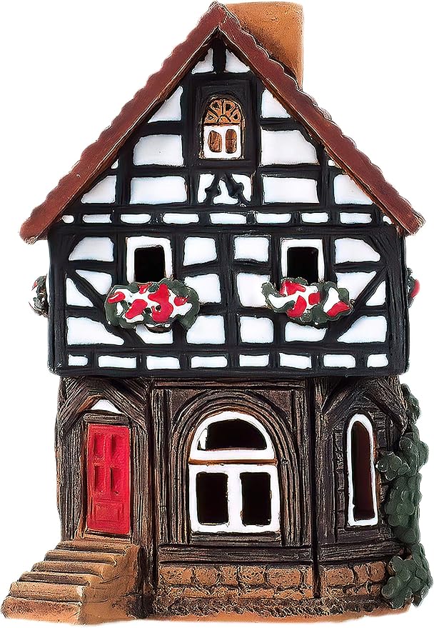 Ceramic Houses and Villages Collection - Handmade House Collectible Miniature of Historic House in Lauterbach Germany - Cone Incense Holder Room Decor Incense Burner S19-6
