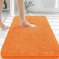 OLANLY Large Bathroom Rugs 45x27, Extra Soft Absorbent Chenille Bath Rugs, Rubber Backing Quick Dry, Machine Washable Bath Mats for Bathroom Floor, Tub and Shower, Home Decor Accessories, Orange
