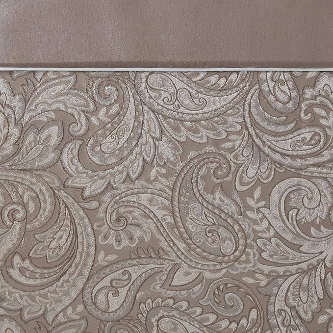 Madison Park Aubrey Shower Curtain Paisley Jacquard Pieced Microfiber Faux Silk Modern Home Bathroom Decorations, 72x72, Blue