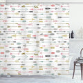 Ambesonne Arrows Shower Curtain, Colorful Bohemian Ornament Pattern Aztec Inspired Artwork on Plain Background Art Image, Cloth Fabric Bathroom Decor Set with Hooks, 69" W x 75" L, White Multicolor