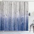 Ambesonne Rustic Shower Curtain, Wood Panels Background with Digital Tones Effect Country House Image, Cloth Fabric Bathroom Decor Set with Hooks, 69" W x 70" L, Cobalt Grey