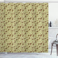 Ambesonne Paisley Shower Curtain, Modern Design of Classic Eastern Leafy Motif and Swirly Branches Art Oriental, Cloth Fabric Bathroom Decor Set with Hooks, 69" W x 70" L, Pale Green Brown