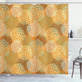 Ambesonne Floral Shower Curtain, Modern Floral Ornate Petals Flourish Traditional Springtime Garden Leaves, Cloth Fabric Bathroom Decor Set with Hooks, 69" W x 70" L, Apricot
