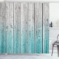 Ambesonne Rustic Shower Curtain, Powder Room Decorations Wood Panels Background with Digital Tones Effect Country House Image, Cloth Fabric for Home Bathroom Decor Set with Hooks, 69" W x 75" L, Grey