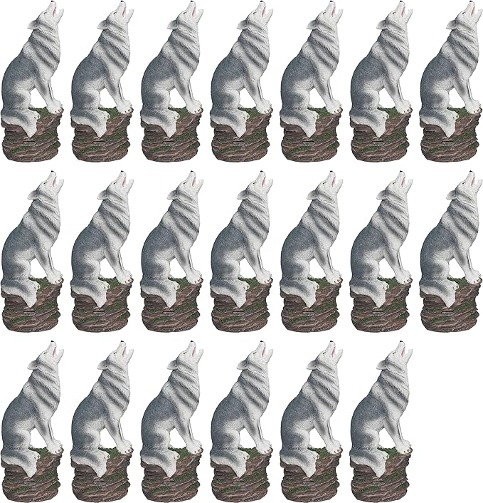 Hosley 20pk Bulk Buy Resin Wolf Decor Statue/Incense Cone Burner Smoking Wolf Holder12 Inch High Ideal for Spa and Aromatherapy Suggested for use with Hosley Brand Incense
