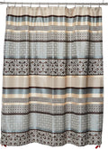 Madison Park Princeton Geometric Jacquard Fabric, Transitional Shower Curtains for Bathroom, 72 X 72, Blue, MP70-3039, 72x72