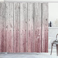 Ambesonne Rustic Shower Curtain, Wood Panels Background Digital Tones Effect Country House Art Image, Cloth Fabric Bathroom Decor Set with Hooks, 69" W x 70" L, Dried Rose Raspberry